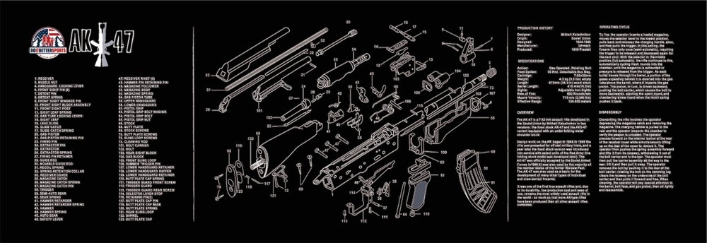 Gun Cleaning Mat, AK 47