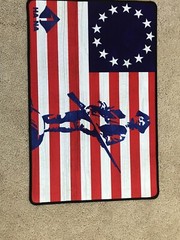 13 Star US American flag with soldier gun cleaning mat (Sold in US)