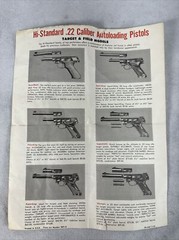 1957 VTG Hi-Standard Revolver Parts Price LIST ONLY 22 Caliber Model R-100 R-101