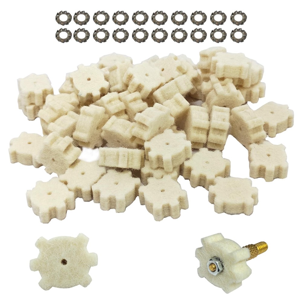 Tipfun .223/5.56 .300BLk Wool Star Chamber Cleaning Pads with Rod Fitting…