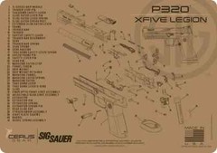 Sig Sauer P320 X-Five Legion Schematic Handgun Mat FDE