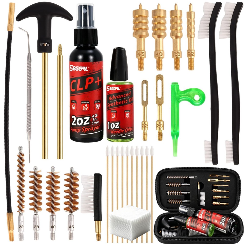 SBGGRL Gun Cleaning Kit for Handgun, Pistol, Rifle .22,.357,.38,9mm,.45…