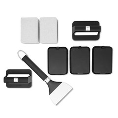 Weber Griddle Cleaning Kit, 8‑Piece – Heavy‑Duty Griddle Scraper, (Pack of 1)
