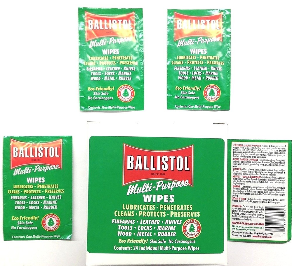 Ballistol Multi Purpose Lubricant Gun Cleaning wipes-Preserving Oil – Pack of 20