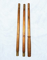 Vintage Antique 3 pc Wood & Brass Rifle Shotgun Gun Barrel Cleaning Rod 35”