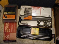 2 Outers Shotgun Cleaning Rods in Boxes, .410 & 12 Ga. .17 cal. Bore Snake etc