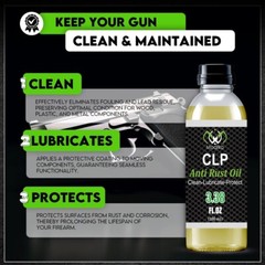Gun Cleaning Kit with Oil – 3.4 Oz of CLP [Cleaner, Lubricant, & Protectant]