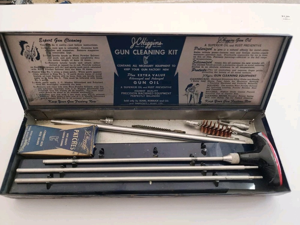 J.C. Higgins Gun Cleaning Kit No. 2143 Vintage Sears As Pictured