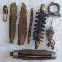 Vintage .22 Cleaning Kit Multicolor Brass Cotton Steel Bronze Fabric with Parts