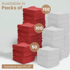 Ashley Mills Cotton Shop Towels Pack Of 50 13X14 In Cleaning Rags Absorbent