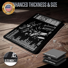 Gun Cleaning Mat 20″×12″ – Thick Protection, Leak-Proof Surface, Non-Slip Oil Re