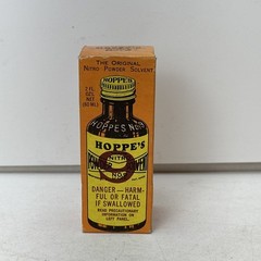 Vintage Bottle of Hoppe’s Nitro Powder Solvent No 9 Rust Bore Cleaning Half Full