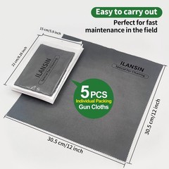 10/6Pack Technology Microfiber Black/Gray Gun Cleaning Cloth-Large Size-Lint …