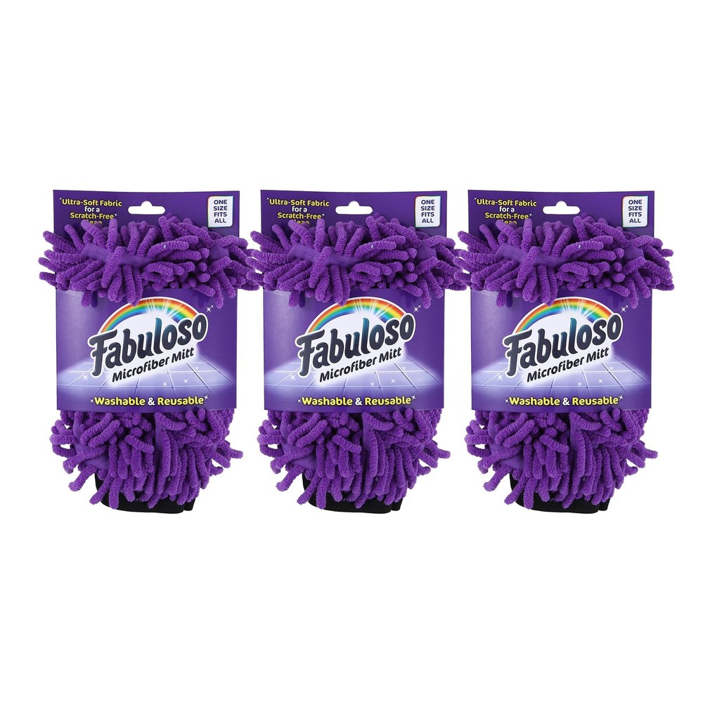Fabuloso Microfiber Cleaning Mitt Purple Lint-Free Scratch-Free One Size
