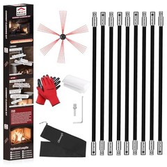 Chimney Sweep Kit, Chimney Cleaning Kit with 9 Flexible Chimney 30 Feet Black