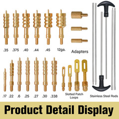 108 Pcs Universal Gun Cleaning Kit for Pistol, Shotgun, Rifle w/ Bore Light&Case