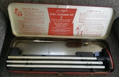 Vintage J C HIGGINS NO. 2140 Gun Cleaning Kit In Metal Box