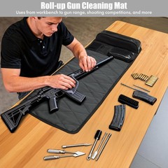 Tactical Cleaning Mat with Tool Storage Pocket, Roll Up Shotgun Maintenance P…