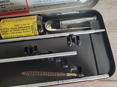 3 Vintage Outers GUNSLICK Revolver Cleaning Kit .45 Cal 30 Cal & 22 Cal Tin Case