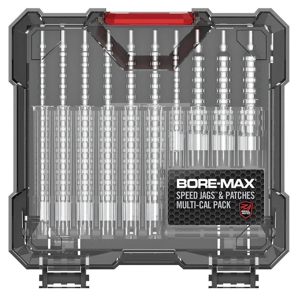 Real Avid AVBMJAGS Bore-Max Jag & Patch Set Multi-Caliber Nickel-Plated, 10 Jags