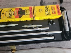 3 Vintage Outers GUNSLICK Revolver Cleaning Kit .45 Cal 30 Cal & 22 Cal Tin Case