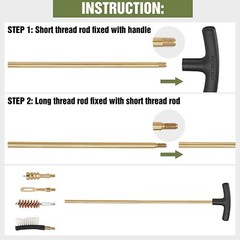 Swiss+Tech 16PC Handgun Cleaning Kit Cleaning Rod Bore Brushes Cleaning Patches