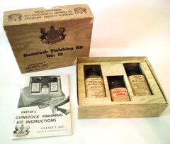 VTG HERTER’S GUNSTOCK FINISHING KIT NO. 12 SATINSILICOL FRENCH RED LIQUID Aa