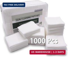 1000 Pieces Gun Cleaning Patches with Storage Case Highly Absorbent Lint Free Gu