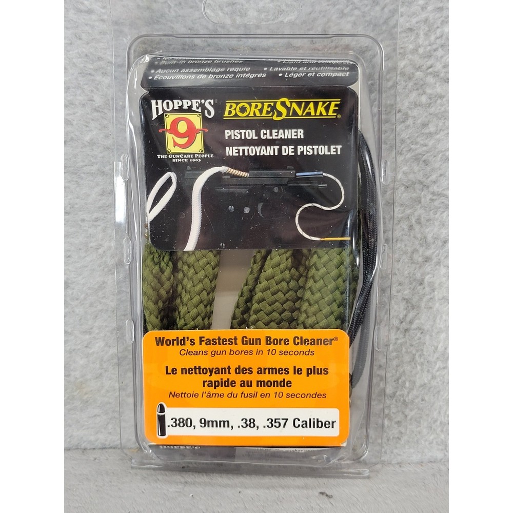 Hoppes 9 BoreSnake Pistol Cleaner 24002 .380 9mm .38 .357 Caliber Gun Bore