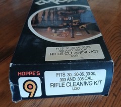 Vtg Hopps 9 Gun Cleaning Kit Storage Box Fits .30, 30-06, .303, and .308 Cal.