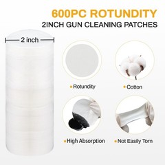 600PCS Round Gun Cleaning Patches and 200PCS Swabs – 800-Piece Rifle/Pistol C…