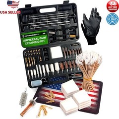 Universal Gun Cleaning Kit 67pcs Stainless Steel Rods Brass Jags Patches Swabs