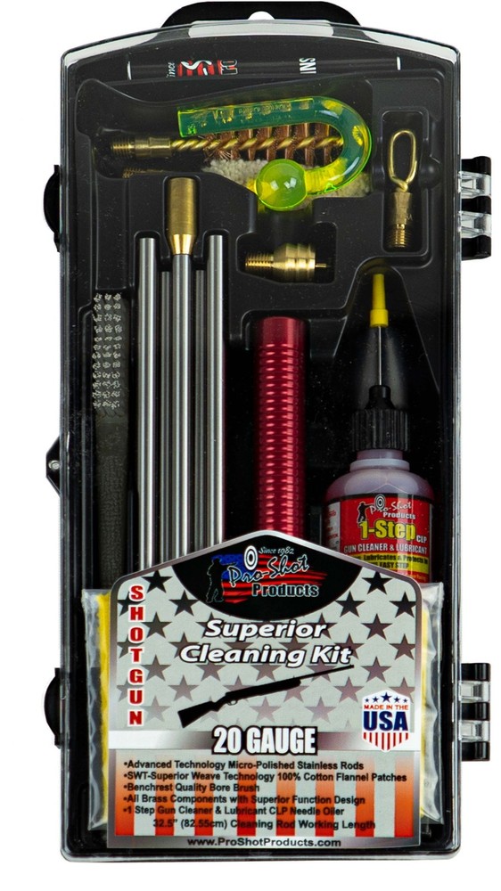 Pro-Shot Shotgun Classic Box Gun Cleaning Kit, 20 Gauge, Stainless Steel, S20KIT