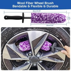 4 Pack Wheel Tire Cleaning Brush Kit Cars Motorcycles RVs Trucks Rim Hub Ultr…