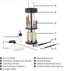 Deluxe 51 pc Gun Cleaning Kit Trademarked Aluminum Bullet Shaped Design