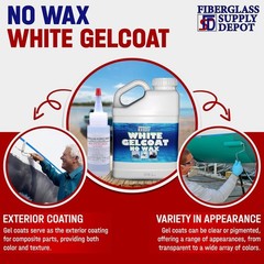 Fiberglass Supply Depot White Gelcoat No Wax Interior Or Exterior – Gallon 60Cc