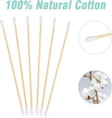 6 Inch Cotton Gun Cleaning Swabs with Bamboo Handle Double Ends Tips 500pcs
