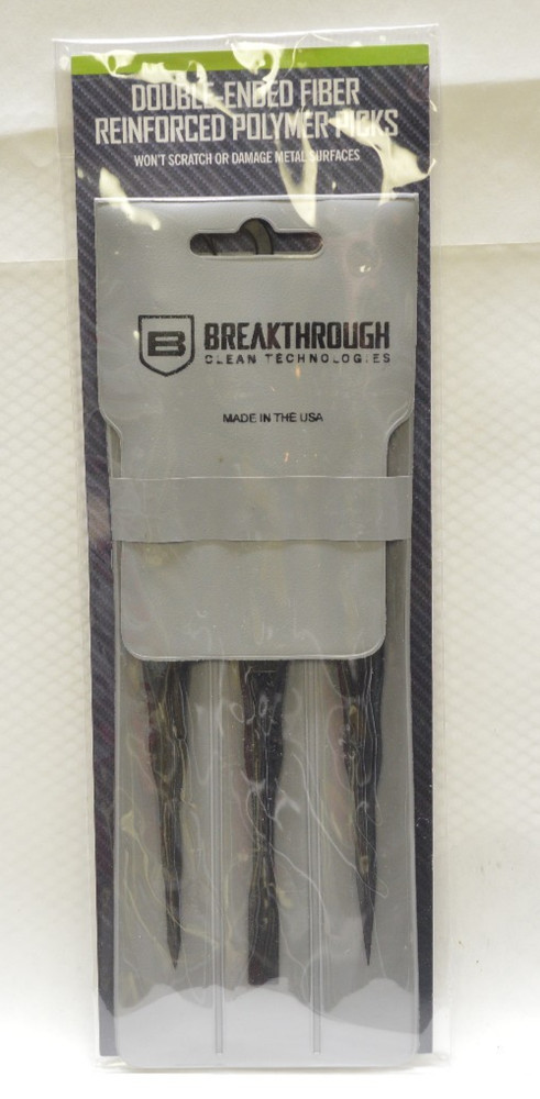 Breakthrough Double Ended Picks Fiber Reinforced Polymer 3 pack with Vinyl Pouch