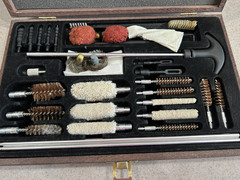 Gun Cleaning Kit in Wooden Box – Estate Sale Find- Used/Unbranded