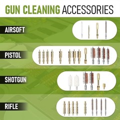 Zonwish Universal Gun Cleaning Kit Light & Mat, Brass Rods Jags for All Firearms