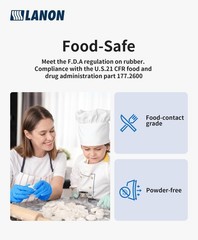 LANON Nitrile Gloves – Food-Safe, Chemical Resistant, Powder-Free, Textured, Sma