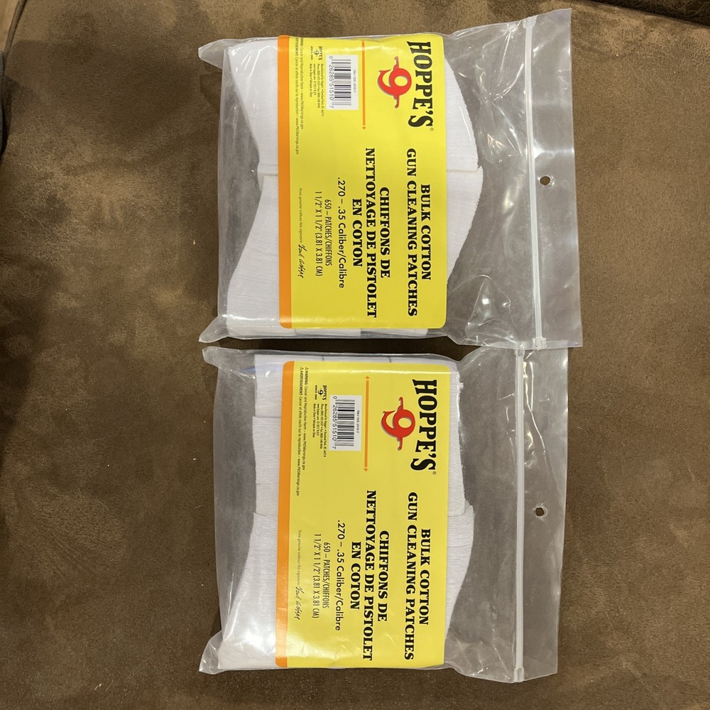 Hoppe’s No. 9 Gun Cleaning Patch, .270-.35 Caliber (650 Pack)