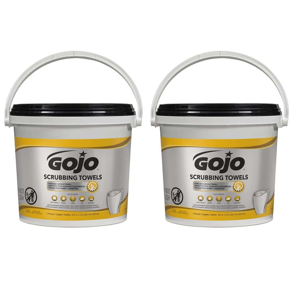 Gojo Scrubbing Towels Fresh Citrus Scent 170 Count Extra Large Dual Textured