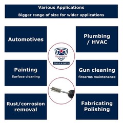 Stainless-Steel Bore Brush [8-Size Set] Wire Brush for Power Drill, Metal Cle…