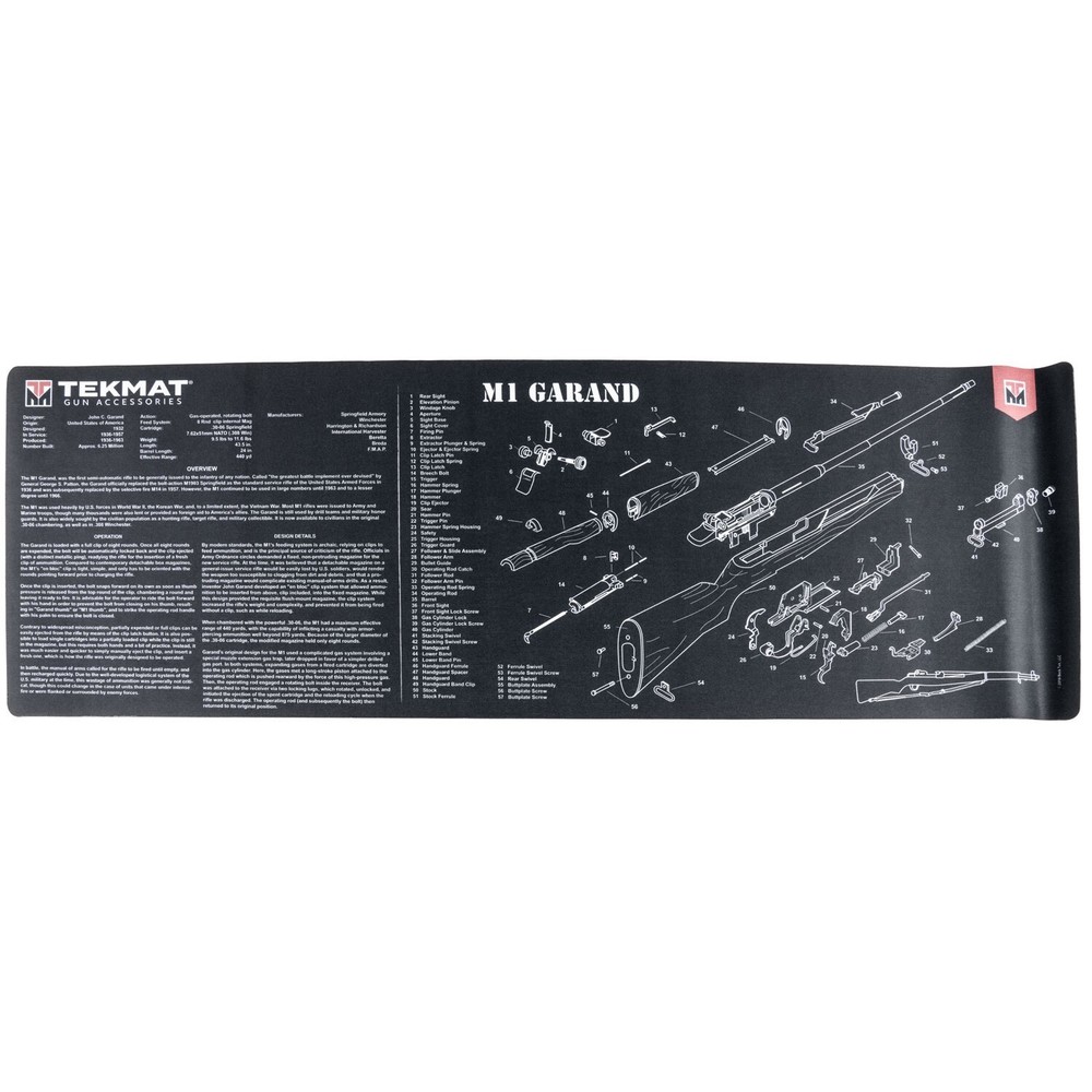 TekMat 12″x36″ M1 Garand Parts Diagram Cleaning Mat #TEKR36M1GARANDBK
