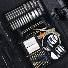 Deluxe Gun Cleaning Kit with Brass Brushes Rods and Mops 17 to 50 Calibers