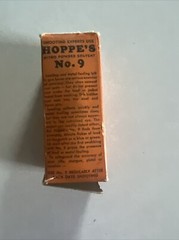 Vintage Hoppes No. 9 Solvent Gun Oil Glass Bottle in Original Box- Empty Bottle