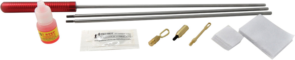 Pro-Shot Cleaning Kit Universal for .22 Cal and Up 36 Rod 3 Piece Durable Tube