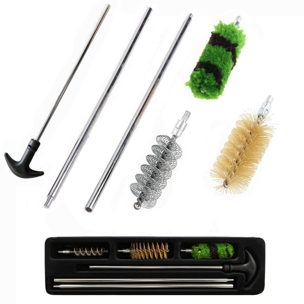 12GA Shotgun Cleaning Kit Nylon Stainless Steel Cotton Mop Swab Gun Brush Tools