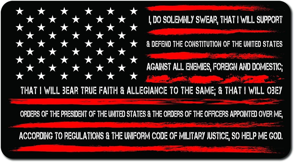 ELITE OUTDOORS Oath Flag RED American Flag Gun Cleaning MAT 12″ x 22″. USA